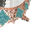Persian Copper Turquoise Inlay Mirror Frame & Candlesticks Perfect for Home Decor