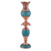 Persian Copper Turquoise Inlay Mirror Frame & Candlesticks Perfect for Home Decor