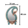 Persian Copper Turquoise Inlay Mirror Frame & Candlesticks with Floral & Paisley Design
