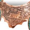 Persian Copper Turquoise Inlay Mirror Frame & Candlesticks with Floral & Paisley Design