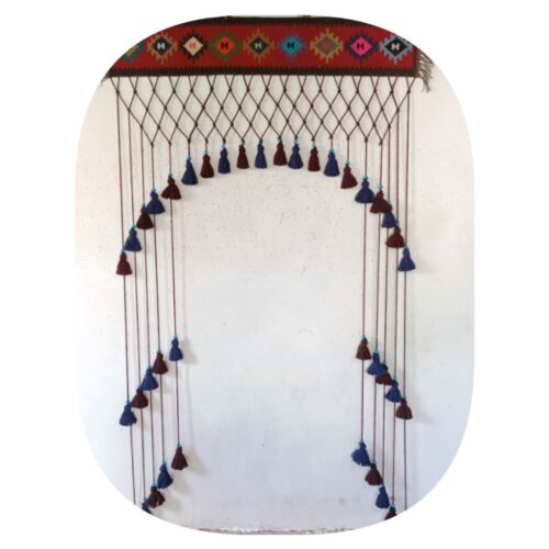 Persian Wool Kilim Tassel Wall Hanging Tapestry, Traditional Handwoven Wall Decor