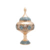 Persian Decorative Copper Bottle & Chocolate Bowl Set with Turquoise Inlay Design