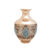 Persian Decorative Copper Bottle & Vase Set with Turquoise Inlay Design