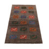 Handwoven Persian Kheshti Gabbeh Rug with Animal Motifs - Brown Wool