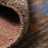 Handwoven Persian Kheshti Gabbeh Rug with Animal Motifs - Brown Wool