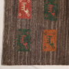 Handwoven Persian Kheshti Gabbeh Rug with Animal Motifs - Brown Wool