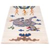 Genuine Handwoven Persian Gabbeh Wool Rug - Pictorial Dragon Design in Cream