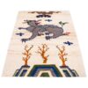 Genuine Handwoven Persian Gabbeh Wool Rug - Pictorial Dragon Design in Cream