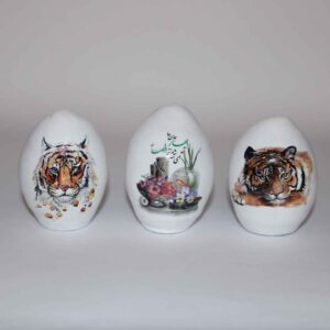 Persian Haftseen Painted Egg for Iranian Nowruz Celebration – Tiger Model (Pack of 3)