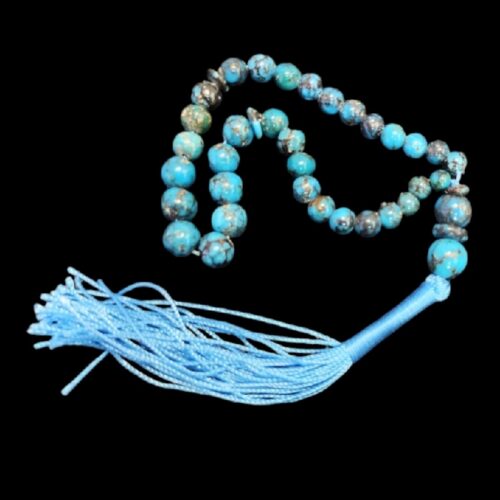 Persian Neyshabur Turquoise Rosary: 33 Beads Tasbih