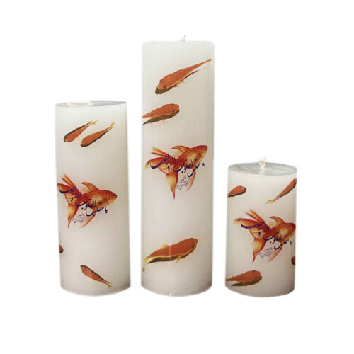 Persian Ya Muqallib Al-Qulub Pillar Candles – Religious Nowruz Decor for Haft-Sin Table (3-Pack)