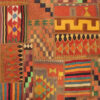 Persian Patchwork Kilim Rug Handwoven Geometric Orange