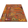 Persian Patchwork Kilim Rug Handwoven Geometric Orange