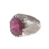 Persian Ruby Silver Ring Elegance for Men Handcrafted in Red