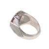 Persian Ruby Silver Ring Elegance for Men Handcrafted in Red