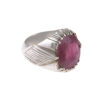 Persian Ruby Silver Ring Elegance for Men Handcrafted in Red