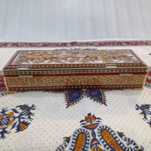 Persian Santur Hammers Storage Box Hinged Door Model Flower & Birds