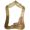 Persian Wooden Mirror Frame Khatamkari with Two Candle Holder in Green Color Traditional Design