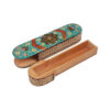 Persian Wooden Pencil Box Handcrafted Khatamkari with Floral Design