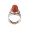 Persian Yemeni Aqeeq Silver Ring for Men with Brown Gemstone