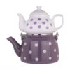 Porcelain Double Teapot Set - Suitable for Tea Durable with Polka Dot Design