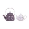 Porcelain Double Teapot Set - Suitable for Tea Durable with Polka Dot Design