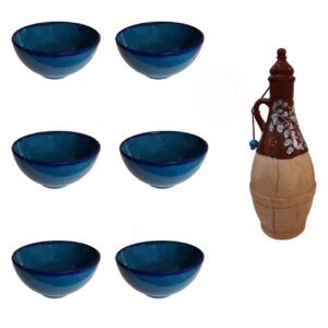 Pottery Dizi Bowl – Perfect For Abgoosht, Yogurt, Soup and Noodles with Jug (Set of 7)
