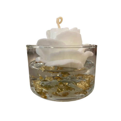 Lavender Scented Container Candle with Flower Design – Paraffin Wax Candle for Relaxation & Home Decor