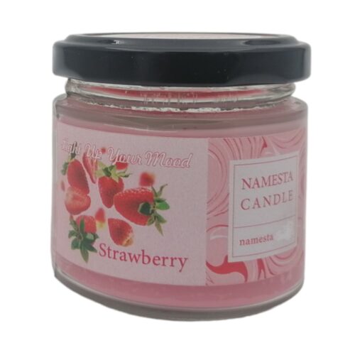 Strawberry Scented Container Candle – Paraffin Wax Candle for Relaxation, Home Decor & Gifting