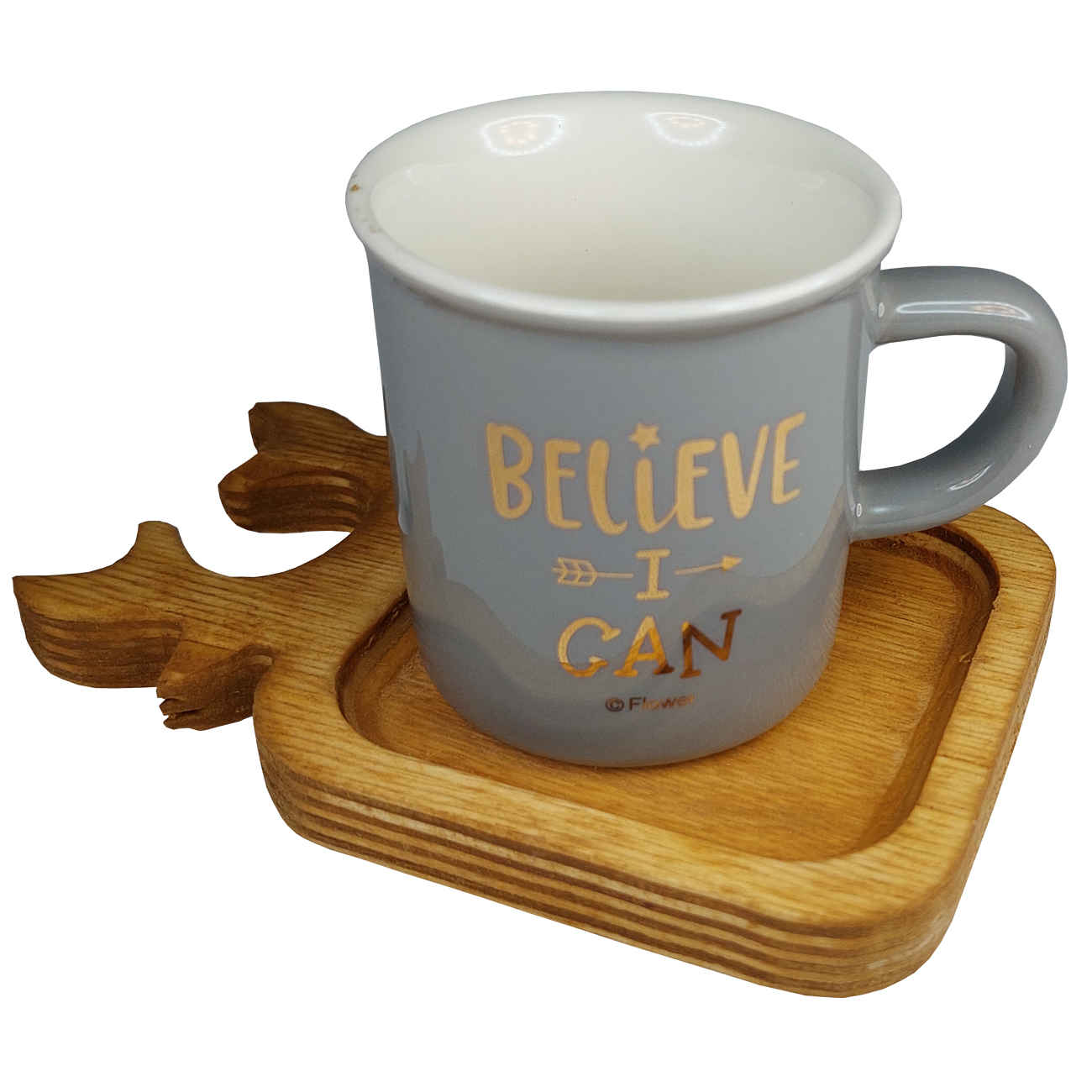 Deer Antler Design Wooden Coasters 2-Pack – Square Boho Table Accessory