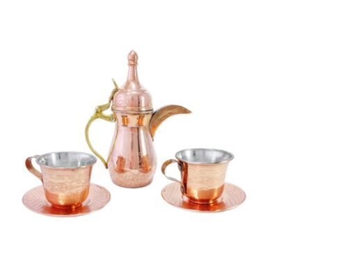 Handcrafted Traditional Copper Teapot Set – Elegant Antique Tea Set for Home & Gifting