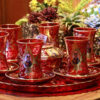 The 14-Piece Shah Abbasi Tea Set is a Traditional and Elegant Designed for Serving Tea to Six People