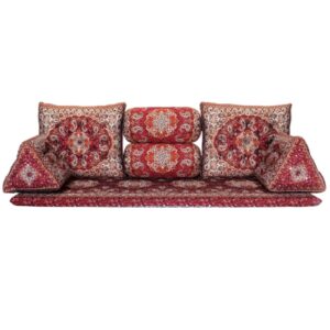 Traditional Persian Backrest Pillow Set-Comfort Meets Heritage 7Pcs Model Shah Neshin