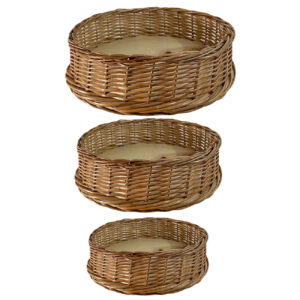 Wicker Basket Handwoven with Handle – Add Rustic Charm to Your Home (x3)