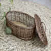 Wicker Basket Handwoven with Lid – Perfect for Home Organization