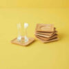 Rustic Charm Wooden Coasters 6-Pack – Durable Square Minimalist Style