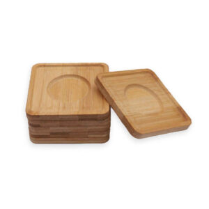 Rustic Charm Wooden Coasters 6-Pack – Durable Square Minimalist Style