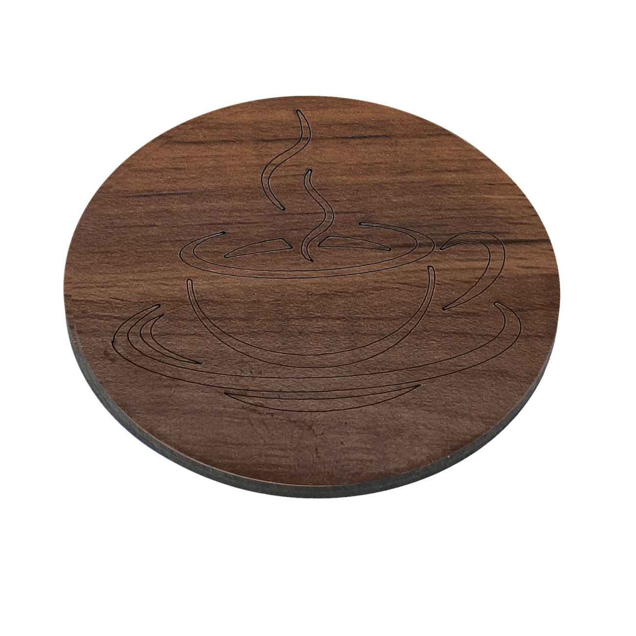 Tree Trunk Wooden Coasters with Holder 6-Pack – Rustic Round Design