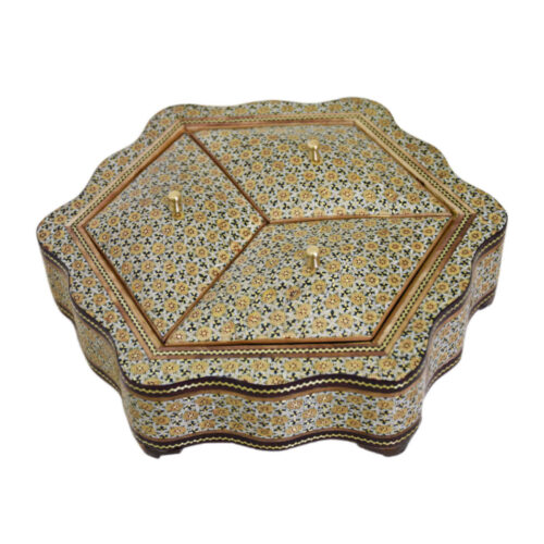 Wooden Khatam Kari Candy Bowl - Perfect for Treats, Gifts, and Home Display