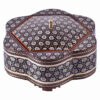 Wooden Khatam Kari Candy Bowl - Perfect for Gift & Tea or Coffee in Dark Brown