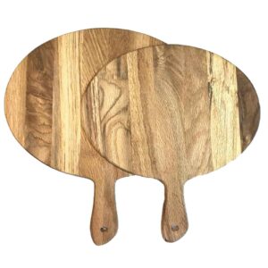 Wooden Serving & Cutting Board – Ideal for Cheese Board and Charcuterie (Set of 2)