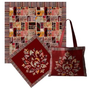 Islamic Prayer Matt Sajadah Gabbeh Style – Double Side 3 Pieces Chanel Fabric