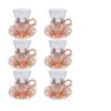 Traditional Handmade Copper Tea Set with Saucers – Elegant Drinkware for Serving & Gifting