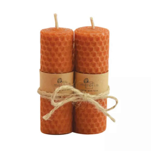 Natural Beeswax Pillar Candles – Eco-Friendly Decorative Candle Set for Home Decor & Relaxation (2-Pack)