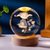 3D Crystal Ball Night Light in Rose Flower Design Fantasy Glowing LED Lamp
