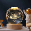 3D Crystal Ball Night Light in Solar System Design Fantasy Glowing LED Lamp