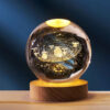 3D Crystal Ball Night Light in Solar System Design Fantasy Glowing LED Lamp