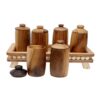 6-Piece Wooden Spice Rack Set with Stand, Stylish and Practical Kitchen Organizer