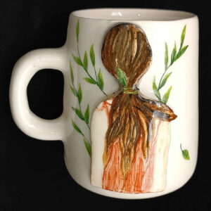 Artistic Ceramic Cup – Perfect for Gifting and Collecting with Girl Design