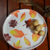 Ceramic Dinnerware Plate - Autumn Leave Pattern, Microwave & Dishwasher Safe